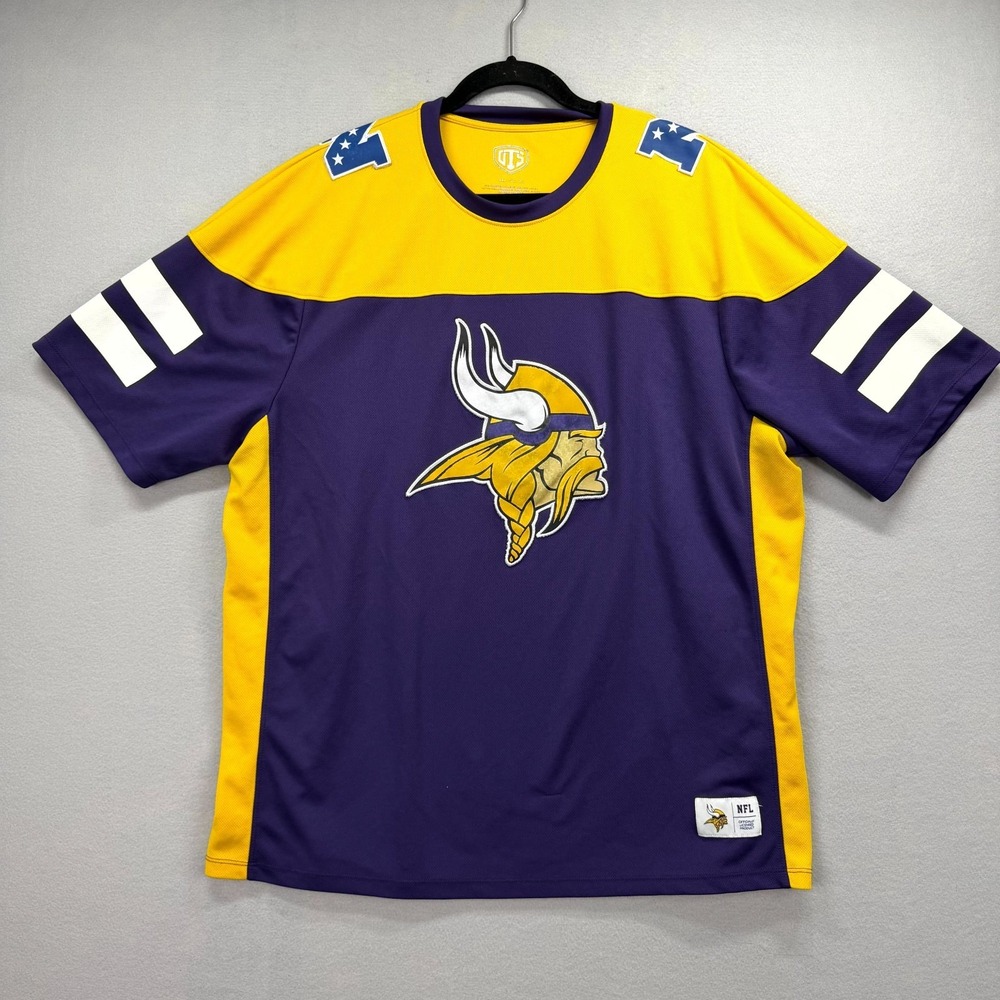 Minnesota Vikings Jersey Mens 2XL Purple Yellow Graphic OTS NFL Football Sports